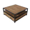 Teakhouten vierkante salontafel met lade