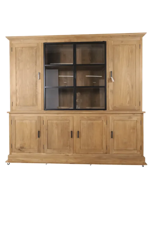 Teakhouten vitrinekast 240 cm lang
