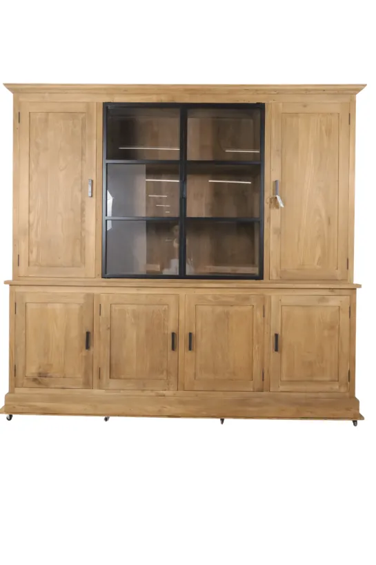 Teakhouten vitrinekast 240 cm lang