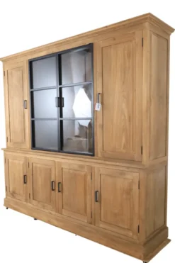 Teakhouten vitrinekast 240 cm lang