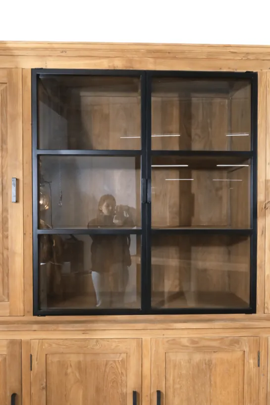 Teakhouten vitrinekast 240 cm lang
