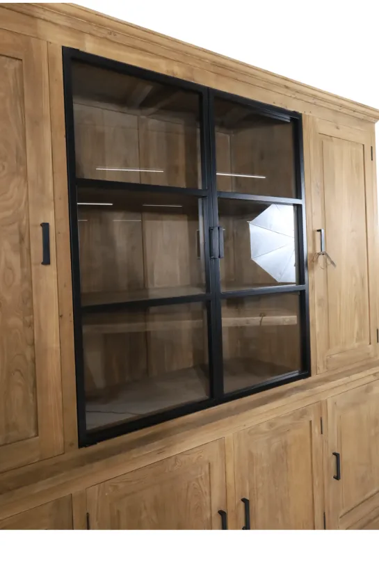 Teakhouten vitrinekast 240 cm lang