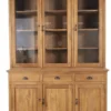 Teak Houten Vitrinekast met 3 Glazen Deuren