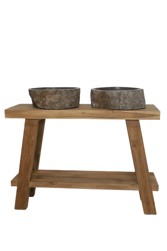 Teakhouten Wandtafel/ badkamermeubel 120 of 140