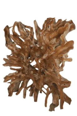 Teakhouten wortel wanddecoratie 200x45x200 cm vierkant