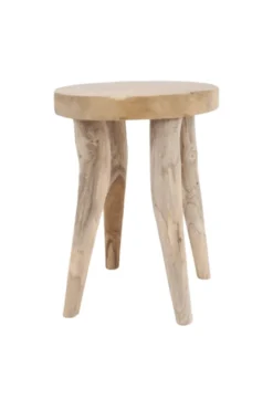 Teak rond krukje