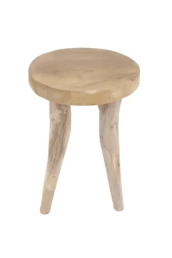 Teak rond krukje