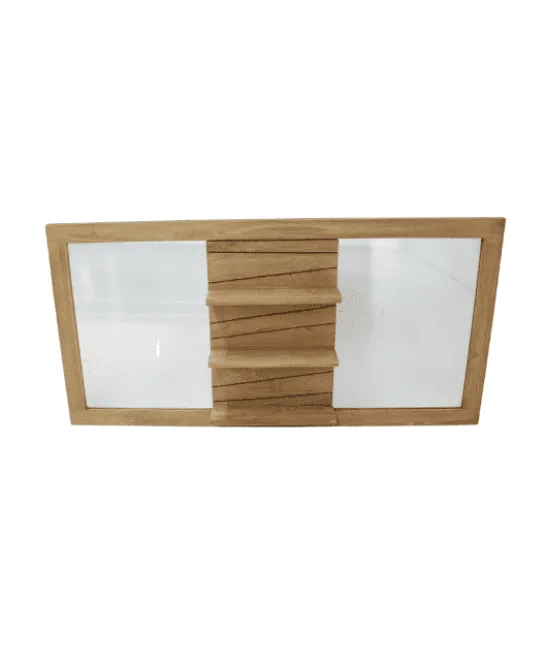 Teak spiegel met plankjes
