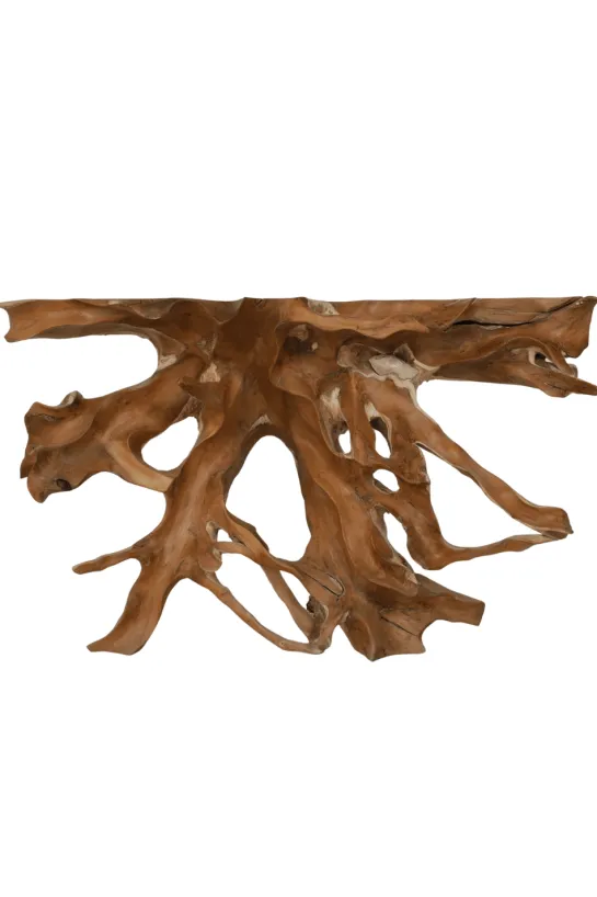 Teak wortel side table 130 cm