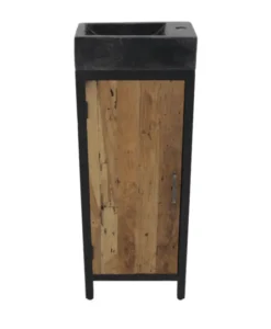 Toiletkastje teak met metaal Erosie