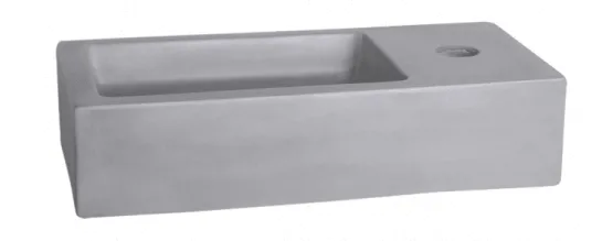 Toilet wasbakje met zwart metalen beugel er onder incl kraan, afvoerplug en sifon