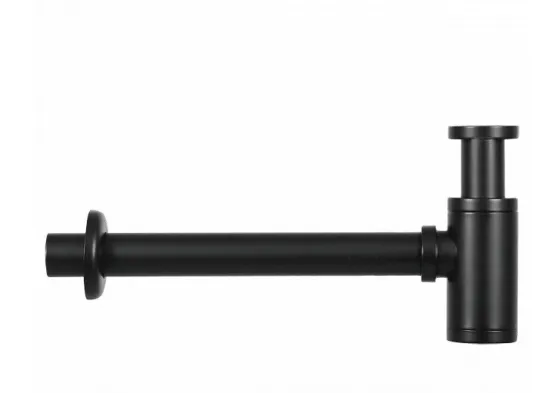 Toilet wasbakje met zwart metalen beugel er onder incl kraan, afvoerplug en sifon