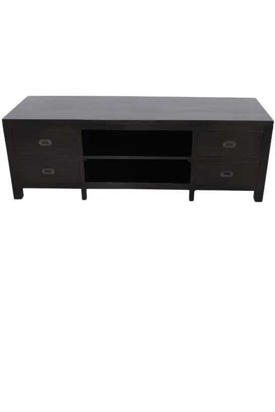 TV-meubel Koloniaal Zwart / Bruin 160 cm