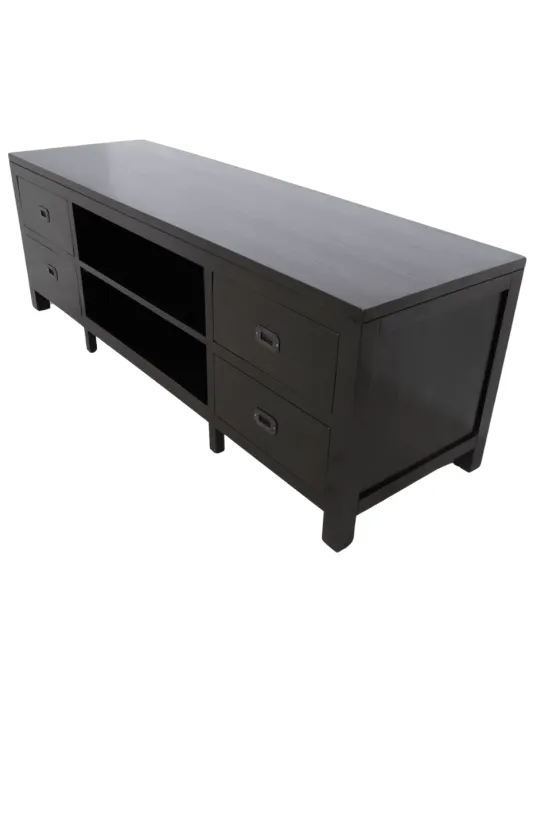 TV-meubel Koloniaal Zwart / Bruin 160 cm