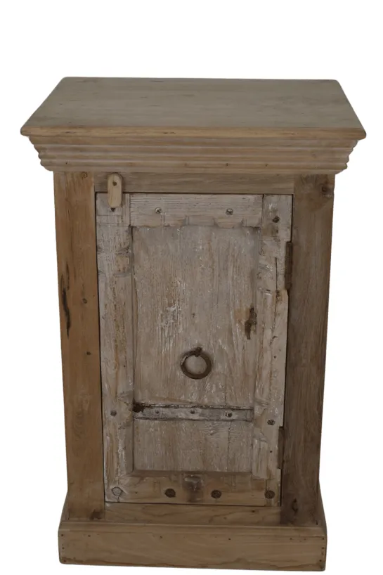 Uniek Wit-Beige Houten Kastje 50 cm