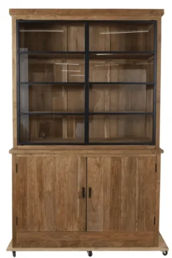 Vitrinekast met metalen deuren