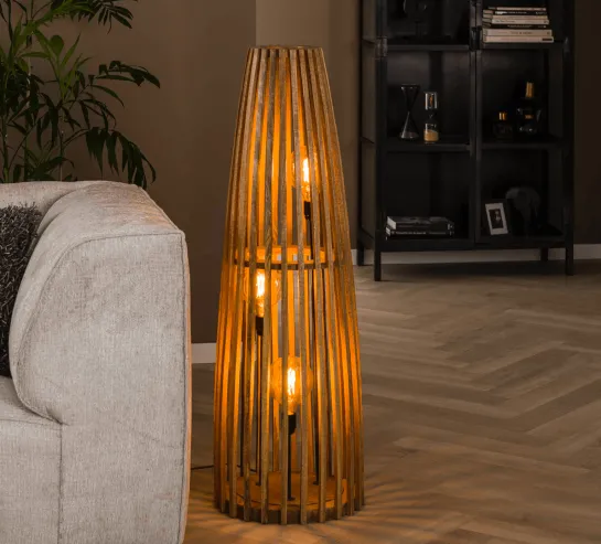 Vloerlamp van hout