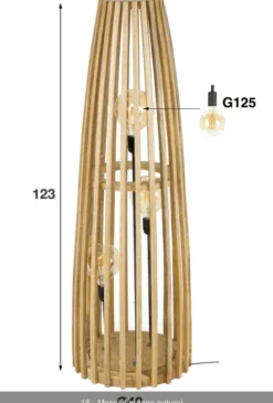 Vloerlamp van hout