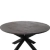 Walnoot bruin kleurige ronde eettafel 130 cm