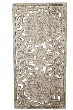 Wanddecoratie Houtsnijwerk Wit-Beige 180×90 cm