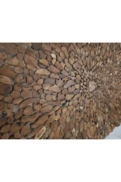 Wanddecoratie schilderij van hout stukjes 245 cm