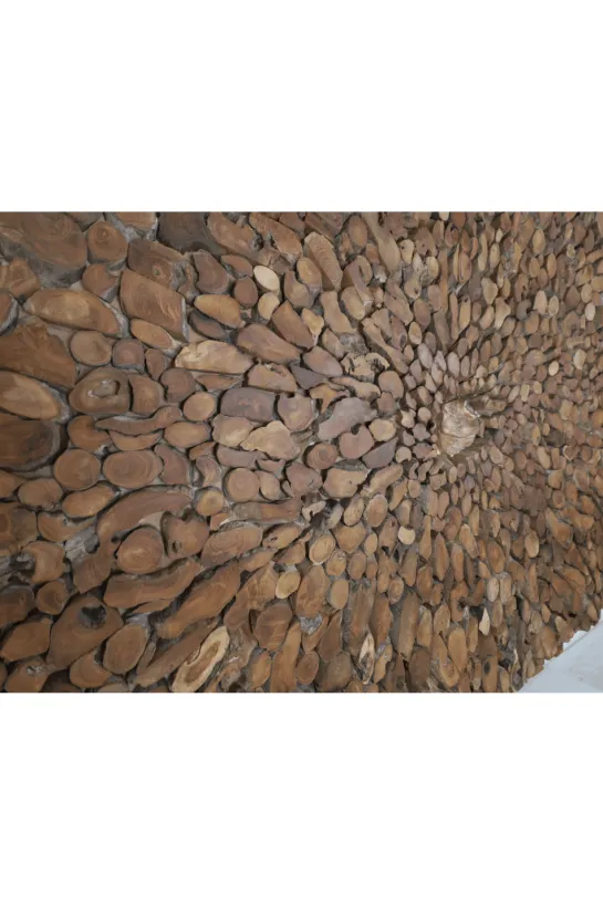 Wanddecoratie schilderij van hout stukjes 245 cm