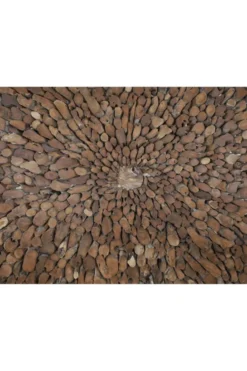 Wanddecoratie schilderij van hout stukjes 245 cm