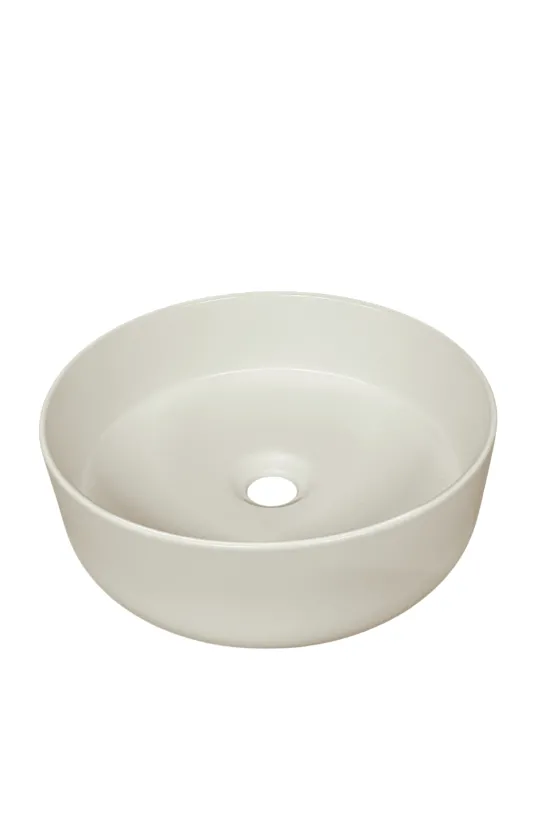 Witte ronde opbouw wasbak