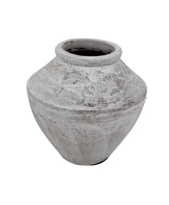 Witte stenen ronde pot
