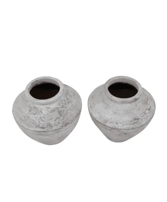 Witte stenen ronde pot