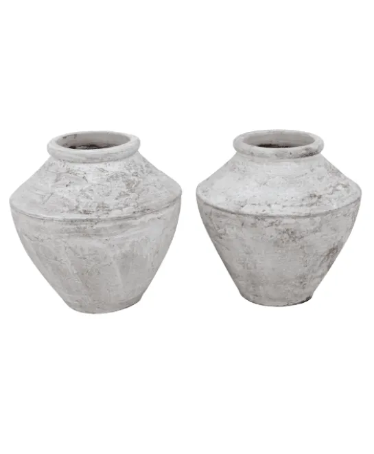 Witte stenen ronde pot