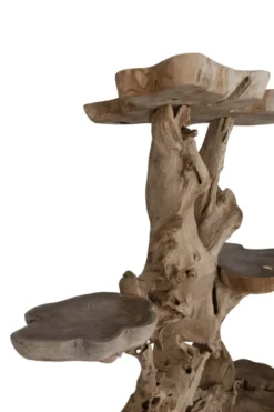 Wortel teakhouten etagere kattenpaal