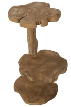 Wortel Teak Houten Kattenpaal / Plantentafel – 2 Plateau’s