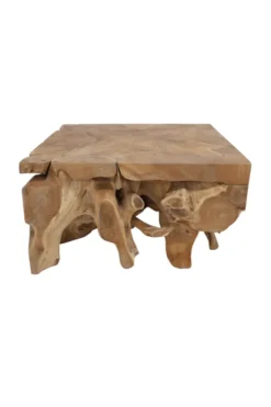 Wortelteakhouten salontafel