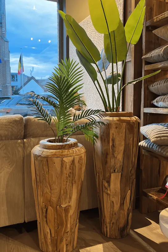 wortel teak houten vaas