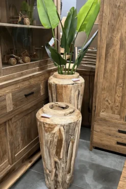wortel teak houten vaas