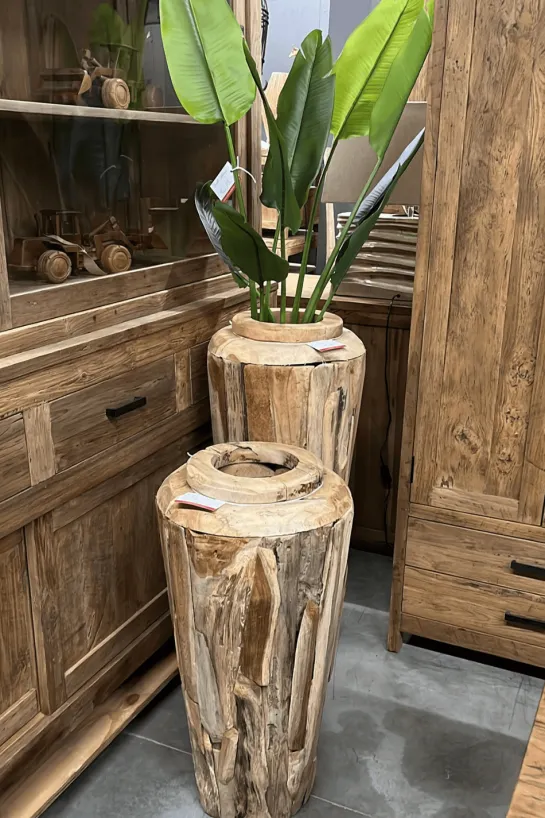 wortel teak houten vaas