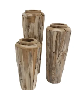 wortel teak houten vaas