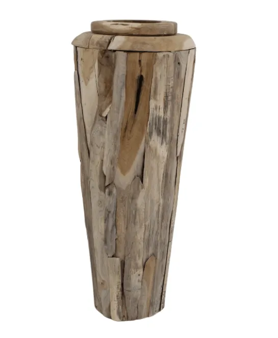 wortel teak houten vaas