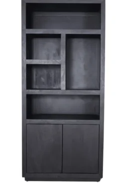 Zwarte boekenkast 90x45x200 cm
