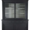 Zwarte landelijke vitrine kast 180 cm