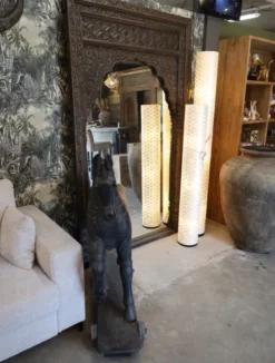 Zwart groot houten paard decoratie
