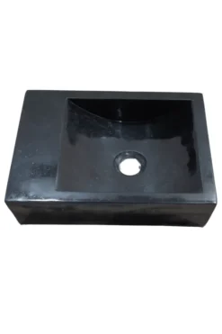 zwart rechthoekkig wasbakje voor het toilet 36×25 cm