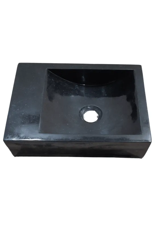 zwart rechthoekkig wasbakje voor het toilet 36×25 cm