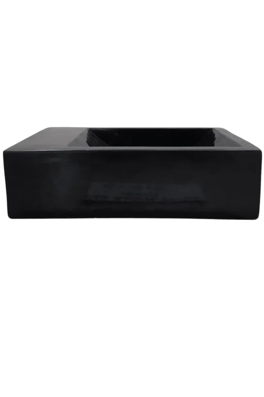zwart rechthoekkig wasbakje voor het toilet 36×25 cm