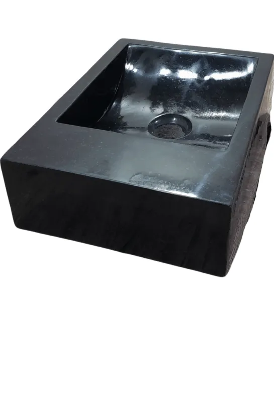 zwart rechthoekkig wasbakje voor het toilet 36×25 cm