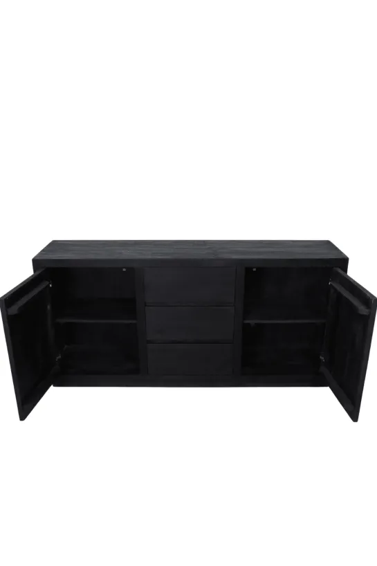 Zwart Strak Dressoir – 180 cm breed