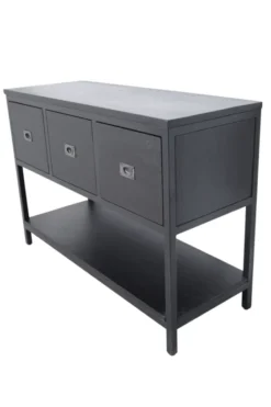 Zwart Teak Houten Badkamermeubel / Dressoir