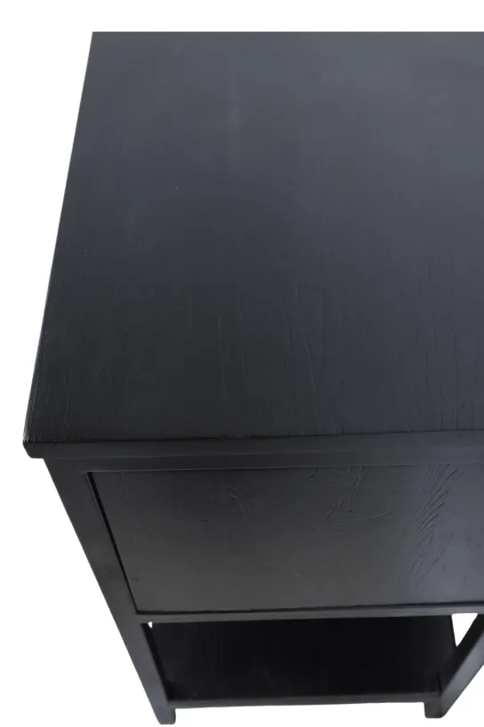 Zwart Teak Houten Badkamermeubel / Dressoir